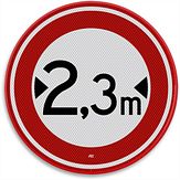 Nabasco Sign verkeersbord RVV C18 gesloten voor te brede voertuigen - levensduur 20 jaar - afmeting 600 mm rond