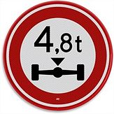 Nabasco Sign verkeersbord RVV C20 gesloten voor te zware aslast - levensduur 20 jaar - afmeting 600 mm rond