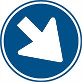 Nabasco Sign verkeersbord RVV D02ro verplichte rijrichting - levensduur 20 jaar - afmeting 600 mm rond