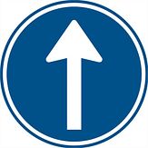 Nabasco Sign verkeersbord RVV D04 verplichte rijrichting rechtdoor - levensduur 20 jaar - afmeting 600 mm rond