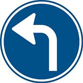 Nabasco Sign verkeersbord RVV D05l verplichte rijrichting linksaf - levensduur 20 jaar - afmeting 600 mm rond