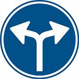 Nabasco Sign verkeersbord RVV D07 verplichte rijrichting links of rechts - levensduur 20 jaar - afmeting 600 mm rond