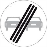 Nabasco Sign verkeersbord RVV F02 einde inhaalverbod - levensduur 20 jaar - afmeting 600 mm rond