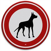 Nabasco Sign verkeersbord model 25 verboden voor honden - levensduur 20 jaar - afmeting 600 mm rond