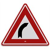 Nabasco Sign verkeersbord RVV J02 bocht naar rechts - levensduur 20 jaar - afmeting 700mm driehoek