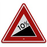 Nabasco Sign verkeersbord RVV J06 steile helling - levensduur 20 jaar - afmeting 700mm driehoek