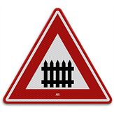 Nabasco Sign verkeersbord RVV J10 overweg met slagbomen - levensduur 20 jaar - afmeting 700mm driehoek