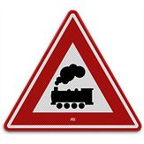 Nabasco Sign verkeersbord RVV J11 overweg zonder slagbomen - levensduur 20 jaar - afmeting 700mm driehoek