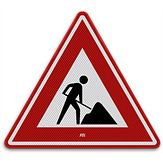 Nabasco Sign verkeersbord RVV J16 werk in uitvoering - levensduur 20 jaar - afmeting 700mm driehoek