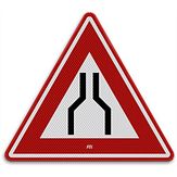 Nabasco Sign verkeersbord RVV J17 rijbaanversmalling - levensduur 20 jaar - afmeting 700mm driehoek
