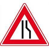 Nabasco Sign verkeersbord RVV J18 rijbaanversmalling - levensduur 20 jaar - afmeting 700mm driehoek