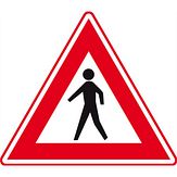 Nabasco Sign verkeersbord RVV J23 voetgangers - levensduur 20 jaar - afmeting 700mm driehoek