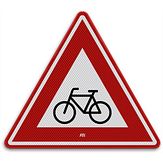 Nabasco Sign verkeersbord RVV J24 fietsers en bromfietsers - levensduur 20 jaar - afmeting 700mm driehoek