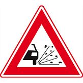 Nabasco Sign verkeersbord RVV J25 losliggende stenen - levensduur 20 jaar - afmeting 700mm driehoek