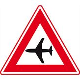 Nabasco Sign verkeersbord RVV J30 laagvliegende vliegtuigen - levensduur 20 jaar - afmeting 700mm driehoek