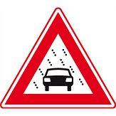 Nabasco Sign verkeersbord RVV J35 slecht zicht door sneeuw regen of mist - levensduur 20 jaar - afmeting 700mm driehoek