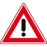 Nabasco Sign verkeersbord RVV J37 gevaar - levensduur 20 jaar - afmeting 700mm driehoek