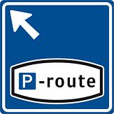 Nabasco Sign verkeersbord RVV BW204lb parkeerroute rechtdoor links aanhouden - levensduur 20 jaar - afmeting 600x600mm