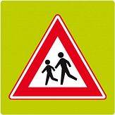 Nabasco Sign verkeersbord RVV J21f fluor rand kinderen - levensduur 20 jaar - afmeting 600x600mm