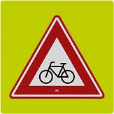Nabasco Sign verkeersbord RVV J24f fluor rand fietsers en bromfietsers - levensduur 20 jaar - afmeting 600x600mm