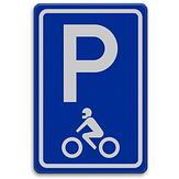 Nabasco Sign verkeersbord RVV E08m parkeerplaats motoren - levensduur 20 jaar - afmeting 400x600mm