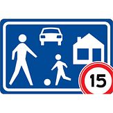 Nabasco Sign verkeersbord RVV G05 woonerf met maximumsnelheid - levensduur 20 jaar - afmeting 600x400mm