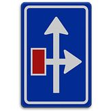Nabasco Sign verkeersbord RVV L09-03pr vooraanduiding links doodlopende weg - levensduur 20 jaar - afmeting 400x600mm