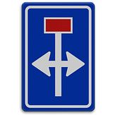 Nabasco Sign verkeersbord RVV L09-03 vooraanduiding rechtdoor doodlopende weg - levensduur 20 jaar - afmeting 400x600mm