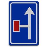 Nabasco Sign verkeersbord RVV L09-02l vooraanduiding links doodlopende weg - levensduur 20 jaar - afmeting 400x600mm
