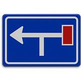 Nabasco Sign verkeersbord RVV L09-02plt vooraanduiding links doodlopende weg - levensduur 20 jaar - afmeting 600x400mm