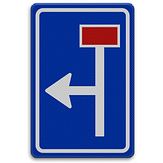 Nabasco Sign verkeersbord RVV L09-02pl vooraanduiding rechtdoor doodlopende weg - levensduur 20 jaar - afmeting 400x600mm