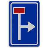 Nabasco Sign verkeersbord RVV L09-02pr vooraanduiding rechtdoor doodlopende weg - levensduur 20 jaar - afmeting 400x600mm