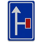 Nabasco Sign verkeersbord RVV L09-02r vooraanduiding doodlopende weg rechts - levensduur 20 jaar - afmeting 400x600mm
