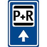 Nabasco Sign verkeersbord RVV BW101bSp03 routebord parkeer en reis rechtdoor - levensduur 20 jaar - afmeting 400x600mm