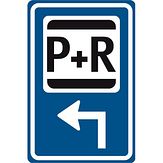 Nabasco Sign verkeersbord RVV BW101lhSp03 routebord parkeer en reis links om de hoek - levensduur 20 jaar - afmeting 400x600mm