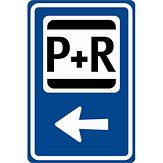 Nabasco Sign verkeersbord RVV BW101lSp03 routebord parkeer en reis linksaf - levensduur 20 jaar - afmeting 400x600mm