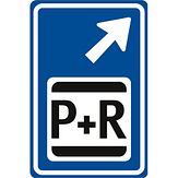 Nabasco Sign verkeersbord RVV BW101rbSp03 routebord parkeer en reis rechts aanhouden - levensduur 20 jaar - afmeting 400x600mm