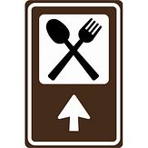 Nabasco Sign verkeersbord RVV BW101bSr02 routebord restaurant rechtdoor - levensduur 20 jaar - afmeting 400x600mm