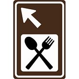 Nabasco Sign verkeersbord RVV BW101lbSr02 routebord restaurant links aanhouden - levensduur 20 jaar - afmeting 400x600mm