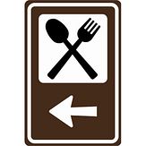 Nabasco Sign verkeersbord RVV BW101lSr02 routebord restaurant linksaf - levensduur 20 jaar - afmeting 400x600mm