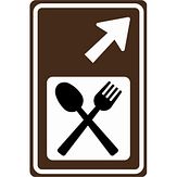 Nabasco Sign verkeersbord RVV BW101rbSr02 routebord restaurant rechts aanhouden - levensduur 20 jaar - afmeting 400x600mm