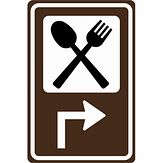 Nabasco Sign verkeersbord RVV BW101rhSr02 routebord restaurant rechts om de hoek - levensduur 20 jaar - afmeting 400x600mm