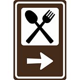 Nabasco Sign verkeersbord RVV BW101rSr02 routebord restaurant rechtsaf - levensduur 20 jaar - afmeting 400x600mm