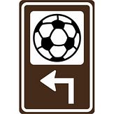 Nabasco Sign verkeersbord RVV BW101lhSs20 routebord stadion links om de hoek - levensduur 20 jaar - afmeting 400x600mm