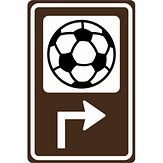 Nabasco Sign verkeersbord RVV BW101rhSs20 routebord stadion rechts om de hoek - levensduur 20 jaar - afmeting 400x600mm