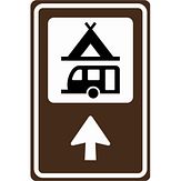 Nabasco Sign verkeersbord RVV BW101bSk02 routebord kampeer en caravanterrein rechtdoor - levensduur 20 jaar - afmeting 400x600mm