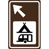 Nabasco Sign verkeersbord RVV BW101lbSk02 routebord kampeer en caravanterrein links aanhouden - levensduur 20 jaar - afmeting 400x600mm