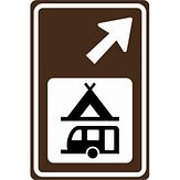 Nabasco Sign verkeersbord RVV BW101rbSk02 routebord kampeer en caravanterrein rechts aanhouden - levensduur 20 jaar - afmeting 400x600mm