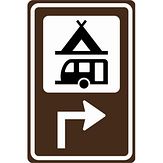 Nabasco Sign verkeersbord RVV BW101rhSk02 routebord kampeer en caravanterrein rechts om de hoek - levensduur 20 jaar - afmeting 400x600mm