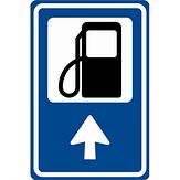 Nabasco Sign verkeersbord RVV BW101bSp10 routebord tankstation rechtdoor - levensduur 20 jaar - afmeting 400x600mm